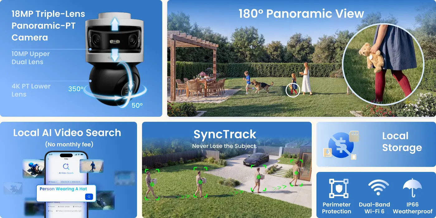 Reolink OMVI 3i Mehrlinsenkamera mit Panorama und Auto-Tracking