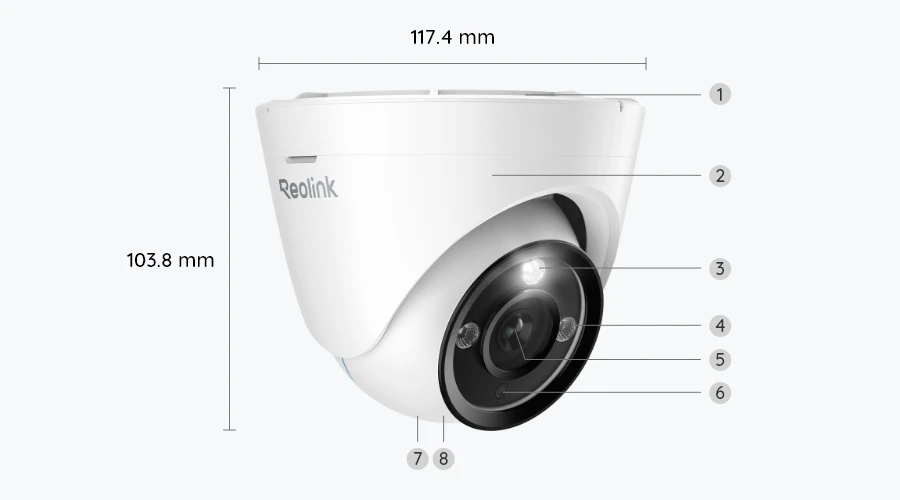 Reolink P434 4K PoE-Dome-Kamera für dauerhafte Videoüberwachung